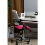 Creo Mobili Yükseklik Ayarlı Vega Plus Çalışma Sandalyesi, Ofis ve Bilgisayar Koltuğu Beyaz/Fuşya 45x57 cm