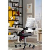 Creo Mobili Yükseklik Ayarlı Vega Plus Çalışma Sandalyesi, Ofis ve Bilgisayar Koltuğu Beyaz/Gri 45x57 cm