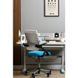 Creo Mobili Yükseklik Ayarlı Vega Plus Çalışma Sandalyesi, Ofis ve Bilgisayar Koltuğu Beyaz/Mavi 45x57 cm