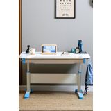 Creo Mobili Yükseklik Ve Eğim Ayarlı, Çekmeceli, Sirius Basic Çalışma Masası 120X75 Cm, Beyaz/Mavi