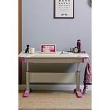 Creo Mobili Yükseklik ve Eğim Ayarlı, Çekmeceli, Sirius Basic Çalışma Masası 120x75 cm, Ekru/Fuşya Pembe