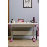 Creo Mobili Yükseklik Ve Eğim Ayarlı, Çekmeceli, Sirius Basic Çalışma Masası 120X75 Cm, Ekru/Fuşya