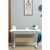 Creo Mobili Yükseklik Ve Eğim Ayarlı, Çekmeceli, Vega Basic Çalışma Masası 130X70 Cm, Beyaz/Mavi
