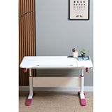 Creo Mobili Yükseklik ve Eğim Ayarlı, Sirius Simple Çalışma Masası - 120x75 cm, Beyaz/Fuşya Pembe