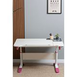 Creo Mobili Yükseklik ve Eğim Ayarlı, Sirius Simple Çalışma Masası - 120x75 cm, Ekru/Fuşya Pembe