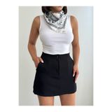 CrepTekstil Crep Kadın Arkası Şortlu Mini Etek Siyah