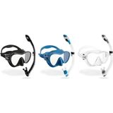 Cressi F1 Black + Dry Maske Şnorkel Seti Clear-Lıght Blue - STD - Standart - Çok Renkli