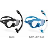 Cressi F1 Black + Dry Maske Şnorkel Seti - CLEAR-LIGHT BLUE - Tek Beden - Şeffaf Mavi