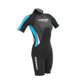 Cressi Kadın Med X Lady Shorty Neopren Takım Elbise, Siyah/Mavi/Gümüş, M/3