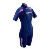 Cressi One Lady 1 mm Neopren Kısa Dalış Elbisesi Kadınlar İçin Mavi Renkli Rahat Giyilebilir - XS
