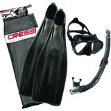 Cressi Pro Star Palet Maske Şnorkel Seti Black No:43-44 Çok