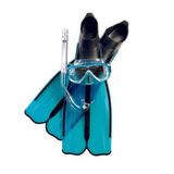 Cressi Rondinella Aquamarine Palet Maske Şnorkel Seti Esnek Polipropilen Malzeme ile Dayanıklı