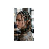 CREST E-TİCARET Turkuaz & Gümüş Karışık Desenli Metal Boncuk Seti – Saç, Sakal, Örgü, Dreadlock İçin 10’lu
