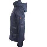Cresta Outdoor Kamuflaj Baskılı Kapüşonlu Erkek Softshell Ceket - Lacivert - XL