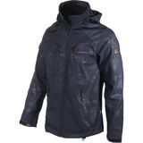 Cresta Outdoor Kaplamalı & Baskılı Kapüşonlu Erkek Softshell Ceket - Lacivert