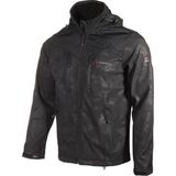 Cresta Outdoor Kaplamalı & Baskılı Kapüşonlu Erkek Softshell Ceket - Siyah