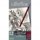 Cretacolor 16052 Cleos Fine Art Graphite 12'li Metal Kutulu Dereceli Kalem Seti
