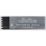 Cretacolor Black Chalk Lead Medium 5,6 mm Portmin Kalem Ucu 6'lı Kutu (260 12)