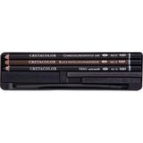 Cretacolor Charcoal Pocket Set Karakalem Eskiz Çizim Seti Metal Kutu 8 Parça