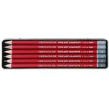Cretacolor Cleos Fine Art Graphite Metal Kutu 6 Parça Dereceli Çizim ve Grafit Kalemi