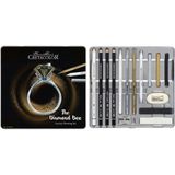 Cretacolor Diamond Box Luxury Drawing Set Karakalem Eskiz Çizim Seti 15 Parça Metal Kutu