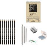 Cretacolor Eskiz Başlangıç Seti 5 + Dereceli Kalem + A5 Defter + Dağıtıcı Set + Silgi + Açacak + Hamur Silgi - Karışık-Çok Renkli - standart