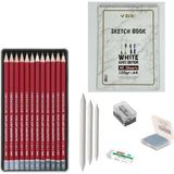 Cretacolor Eskiz Başlangıç Seti 9 + Dereceli Kalem + A5 Defter + Dağıtıcı Set + Silgi + Açacak + Hamur Silgi - Karışık-Çok Renkli - standart