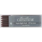 Cretacolor Sepia Light Lead, Dry 5,6 mm Portmin Kalem Ucu 6'lı Kutu (263 22)