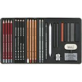 Cretacolor Teacher's Choice Advanced Drawing Set Karakalem Eskiz Çizim Seti Metal Kutu 27 Parça