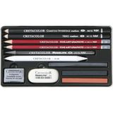 Cretacolor Teacher's Choice Beginner Drawing Set Karakalem Eskiz Çizim Seti Metal Kutu 12 Parça