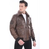 Crew Turk Cat3B Koyu Kahve Derı Pilot Mont - 2XL
