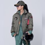 Crew Turk Haki Kumaş Yakalı Pilot Montu SYK_88H - XS