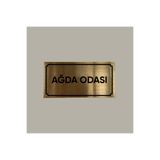 CRF Gold Aluminyum Kapı İsimliği Ağda Odası Yazılı Arkası Yapışkanlı 10X20 CM