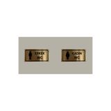 CRF Gold Aluminyum Kapı İsimliği Erkek Kadın WC Yazılı İkili Arkası Yapışkanlı 10X20 CM