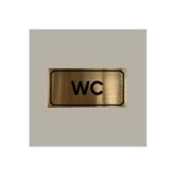 CRF Gold Aluminyum Kapı İsimliği WC Yazılı Arkası Yapışkanlı 10X20 CM