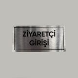 CRF Reklam Promosyon Matbaa Aluminyum Kapı Isimliği Ziyaretçi Girişi Yazılı Arkası Yapışkanlı 10X20 cm - Gümüş