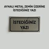 CRF Reklam Promosyon Matbaa Aynalı Aluminyum Kapı Isimliği Istediğiniz Yazıyı Yazdırabilirsiniz Arkası Yapışkanlı 10X20 cm - Gümüş