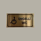 CRF Reklam Promosyon Matbaa Gold Aluminyum Kapı Isimliği Engelli Wc Yazılı Arkası Yapışkanlı 10X20 cm - Gümüş