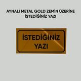 CRF Reklam Promosyon Matbaa Gold Aynalı Aluminyum Kapı Isimliği Istediğiniz Yazıyı Yazdırabilirsiniz Arkası Yapışkanlı 10X20 cm - Gümüş