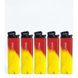 Cricket Taraftar Çakmak Orijnal Boy Taşlı 5'li Set Taraftar Çakmak - Sarı Kırmızı - Sarı - Kırmızı