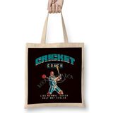 Cricketer Cricket Player Team Coach Bowler Pitch Bez Çanta Uzun Saplı - Açık Bej - 40 X 40