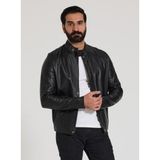 Cripp Erkek Siyah Hakiki Deri Ceket - 56