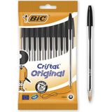 Cristal Medium Siyah Tükenmez Kalem 10'lu Poşet