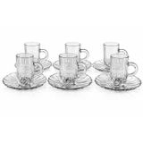 Cristallo Elegante%24 Kurşun Kristal Likör Bardağı Seti, 6'lı, 6cl Kapasite, 7.5cm Boy, Nervürlü Klasik İtalyan Tasarımı