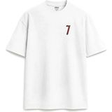 Cristiano Ronaldo Portekiz Özel Tasarım Baskılı Yazılı Relaxed Fit Unisex Beyaz Tişört - Siyah - XL