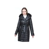 Cristina Kadın Siyah Şişme Mont Kapüşonlu Uzun Kol Slim Fit Tasarımıyla Soğuk Havalara Uygun - 40