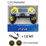 Crk Tech Playstation 4 Dualshock Yeni Nesil V2 Yenilenmiş Gamepad + 1.5 mt Şarj Kablo + 1 Çift Analog Başlığı - Beyaz - Siyah