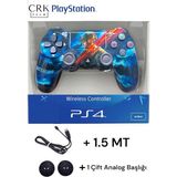 Crk Tech Playstation 4 Dualshock Yeni Nesil V2 Yenilenmiş Gamepad + 1.5 mt Şarj Kablo + 1 Çift Analog Başlığı - Turkuaz