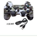 Crk Tech Ps3 Dual-Shock Gamepad Yeni Nesil Kol Kamuflaj Desenli Controller Oyun Kolu Ps3 + Pc + 1.5 mt Şarj Kablosu - Gri Kamuflaj