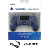 Crk Teknoloji Playstation Dualshock 4 Uyumlu V2 Ps4 Gamepad Yenilenmiş Oyun Kolu Pc + Ps4 ( 1.5mt Şarj Kablosu) - Lacivert